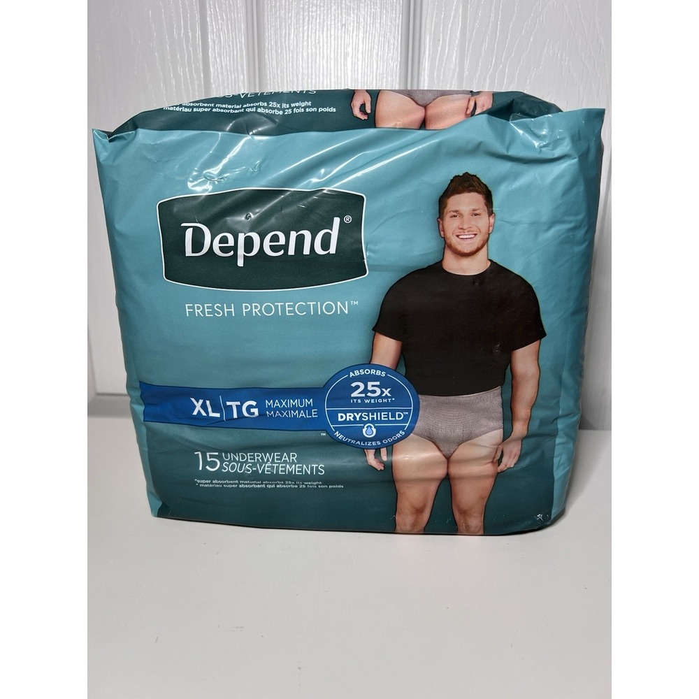 Depend Fresh Protection Adult Incontinence Underwear for Men Disposable 15 ct XL
